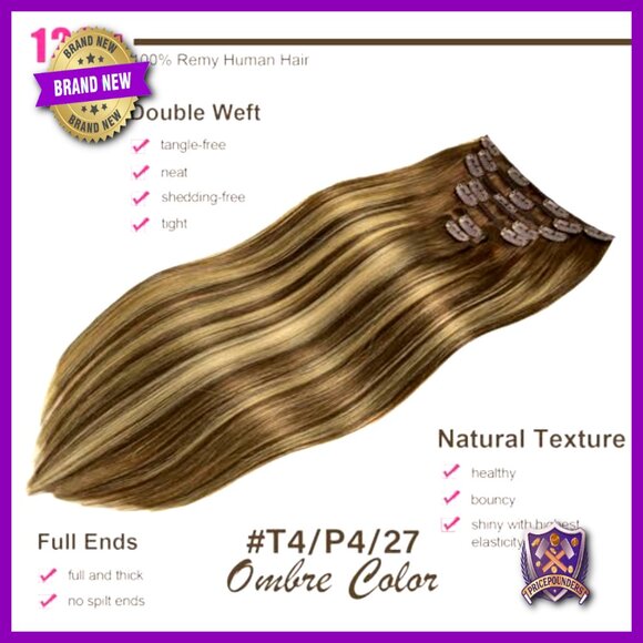 Real Human Hair Clip-In Extensions 120g 7pcs 14 Inch Straight Thickened main image 4